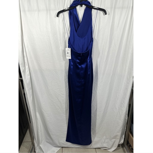 NEW Aidan by Aidan Mattox [ 6 ]‎ Satin Cowl Neck Gown in Royal Sapphire - Picture 13 of 16